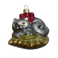 Christmas Decoration Kitten on Cushion