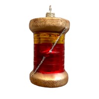 Christmas Decoration Spool of Thread Red-Yellow