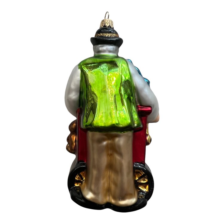 Kerstbal Orgeldraaier Rood