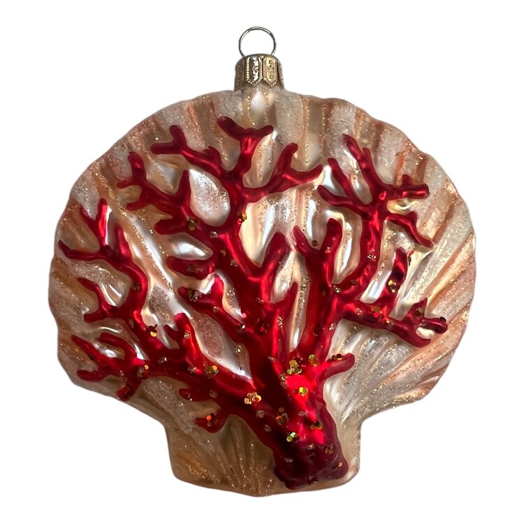 Christmas Ornament Scallop with Coral