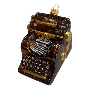 Kerstbal Typemachine Bruin