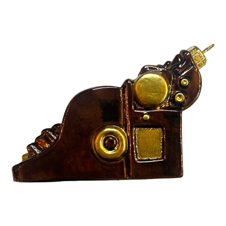 Kerstbal Typemachine Bruin