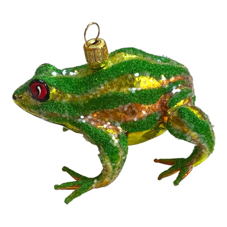 Christmas Ornament Big Frog Glitter