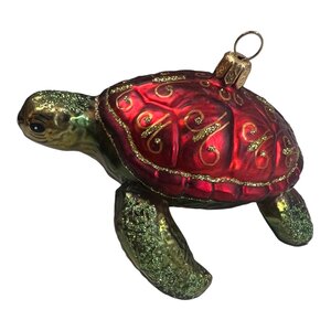 Kerstbal Grote Zeeschildpad Rood