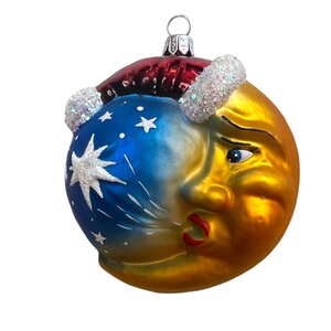 Kerstbal Santa Maan Twee Gezichten