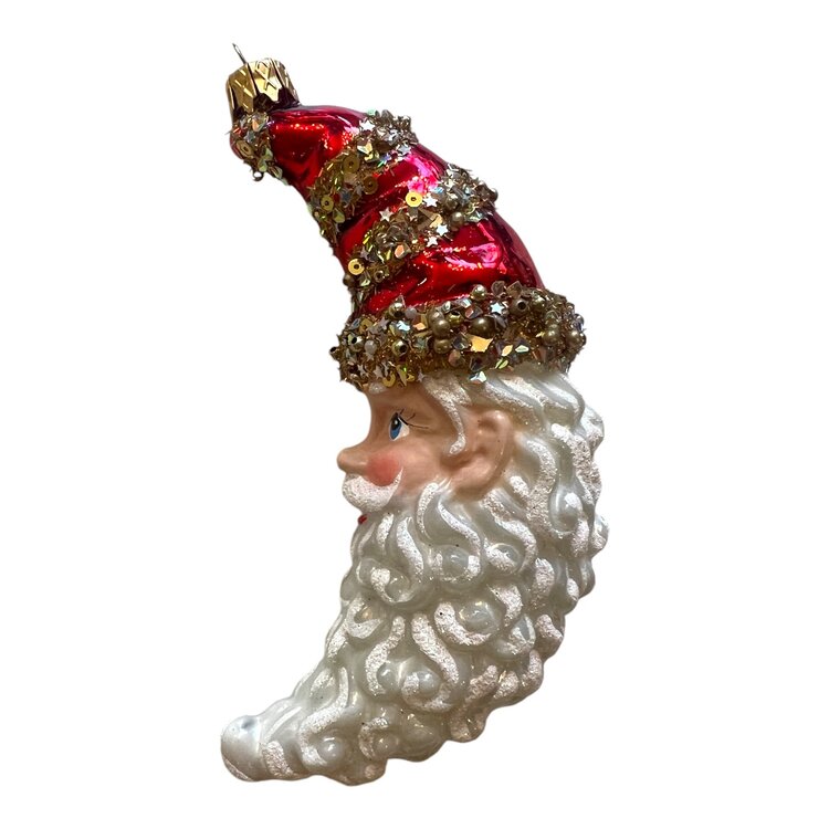 Christmas Ornament Santa Moon Classic Red