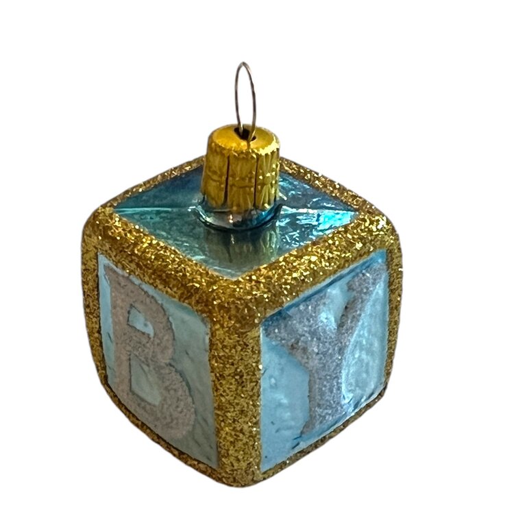 Christmas Ornament Block Blue