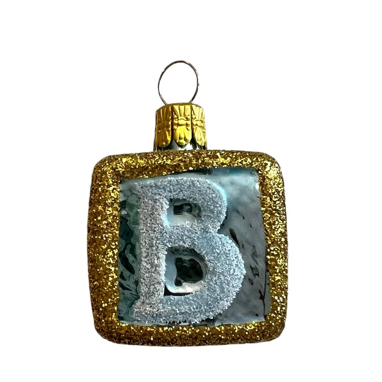 Christmas Ornament Block Blue