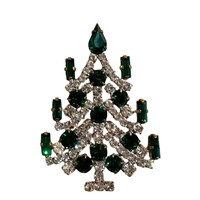 Kerstboom broche Groene kaarsjes