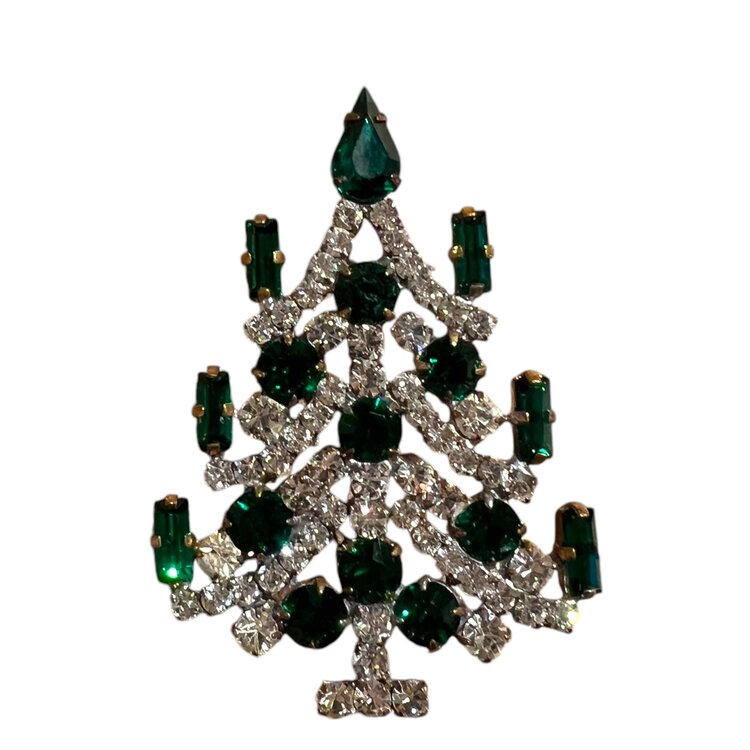 Christmas tree pin Green candles