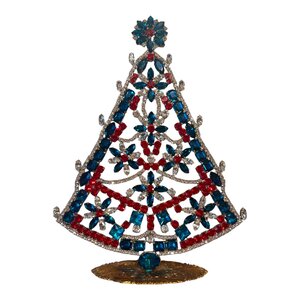 Standing Christmas tree of rhinestones Blue Star