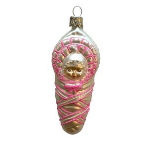 Kerstbal Baby'tje Roze