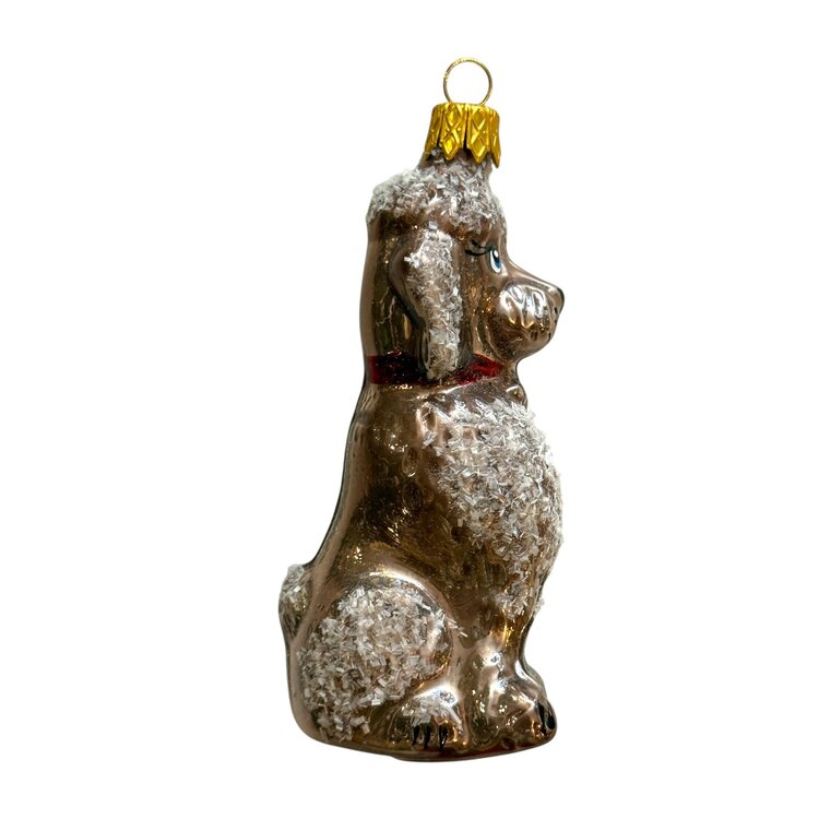 Christmas Ornament Poodle Taupe