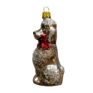 Christmas Ornament Poodle Taupe
