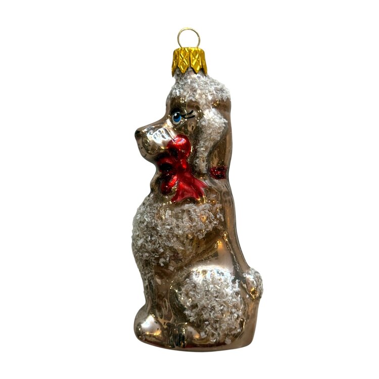 Christmas Ornament Poodle Taupe