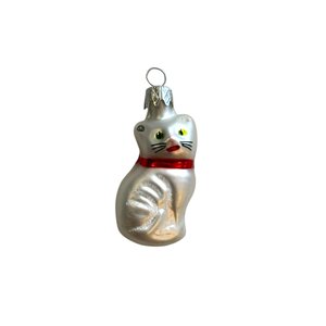Kerstbal Katje Mini Wit