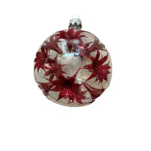 Christmas Bauble Transparent  with Red Stars
