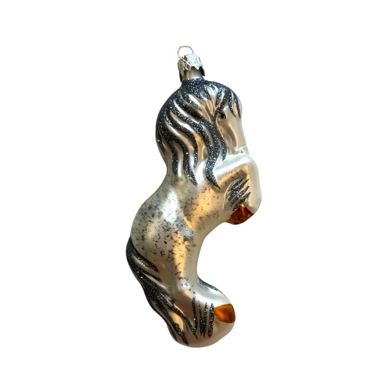 Kerstbal Steigerend Paard Wit