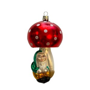 Christmas Ornament Toadstool with Gnome