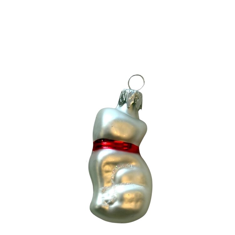 Kerstbal Katje Mini Wit