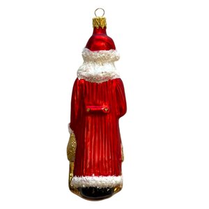 Kerstbal Santa met Speelgoedmand