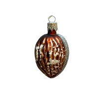 Kerstbal Walnootje Frosted Zilverbruin
