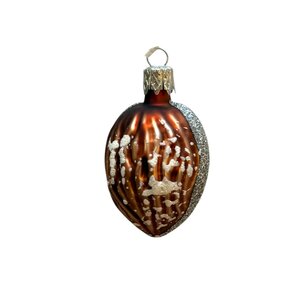 Kerstbal Walnootje Frosted Zilver