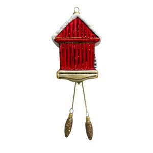 Christmas Decoration Red Cuckoo Clock