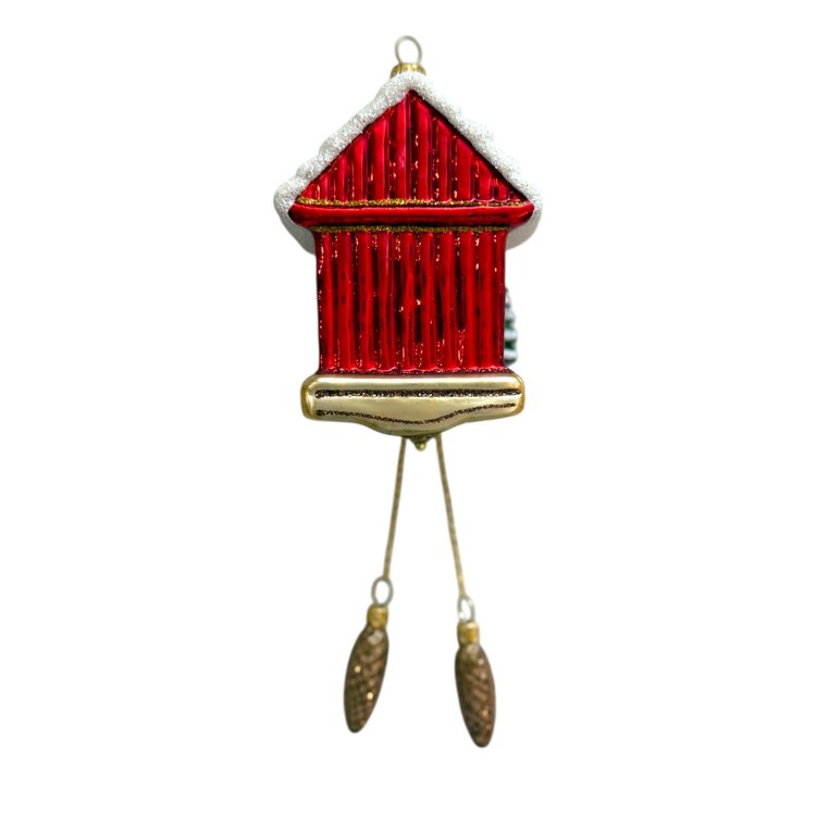 Christmas Decoration Red Cuckoo Clock