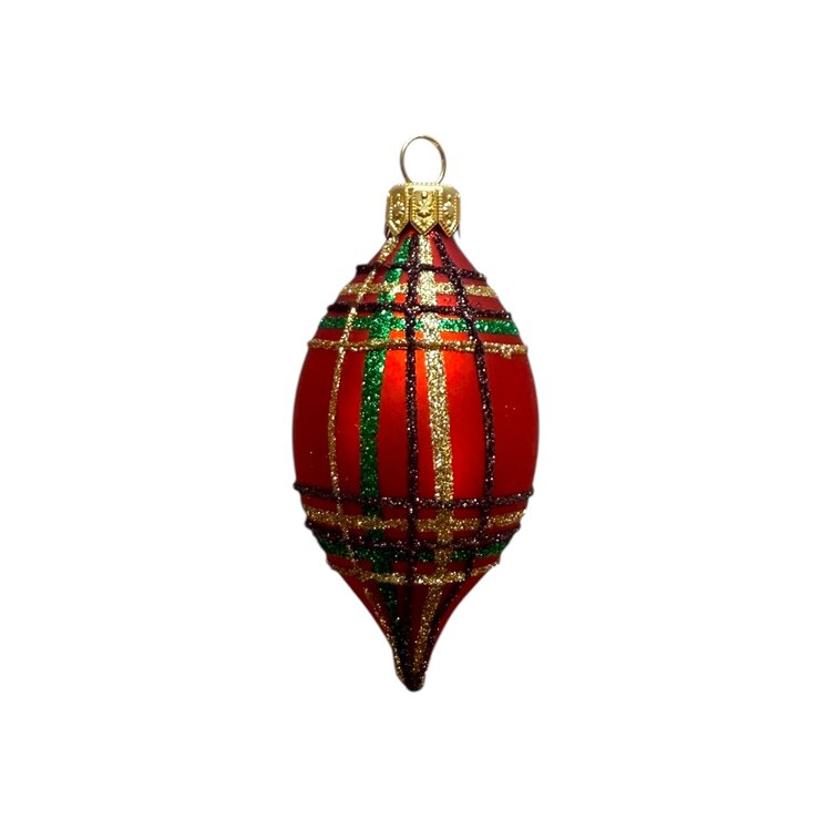 Kerstbal Geruit Ovaal