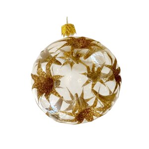 Christmas Bauble Transparent  with Golden Stars