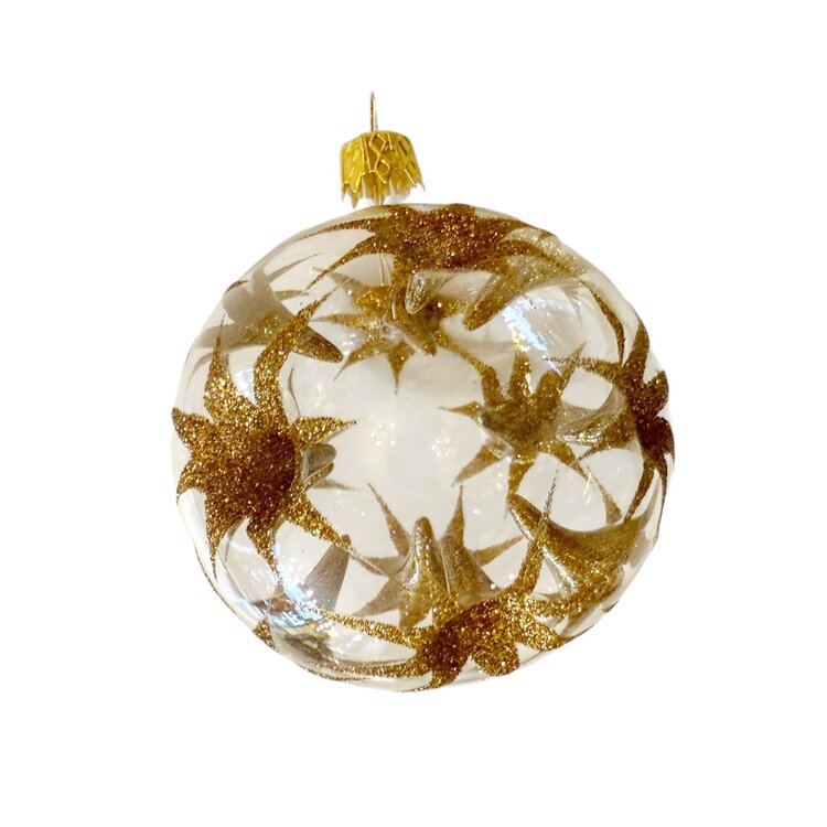 Christmas Bauble Transparent  with Golden Stars