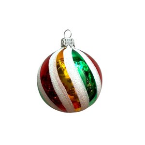 Kerstbal Swirl Rood-Groen-Geel
