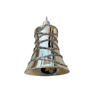 Kerstbal Klokje Zilver