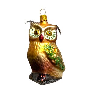Christmas Decoration Owl With Feathers