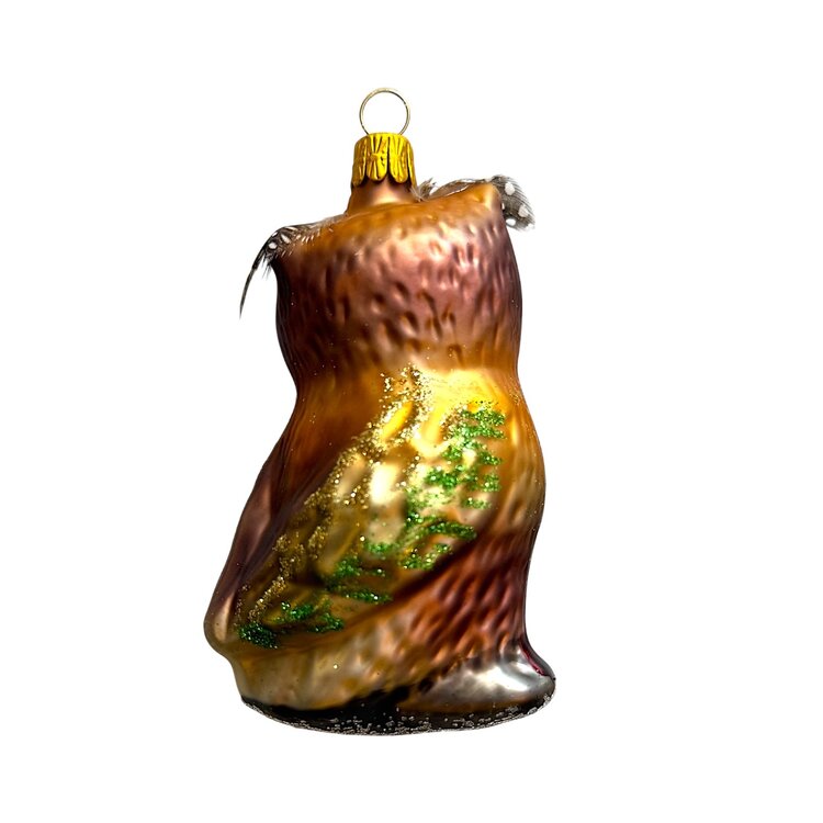 Christmas Decoration Owl With Feathers