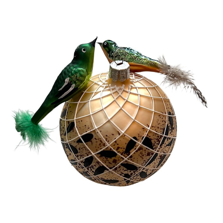 Kerstbal Vogels op Volière