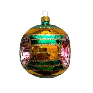 Kerstbal Reflector Gestreept