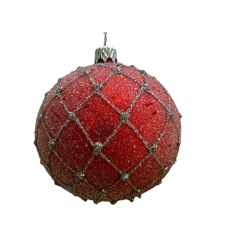 Kerstbal Filigrain Rood
