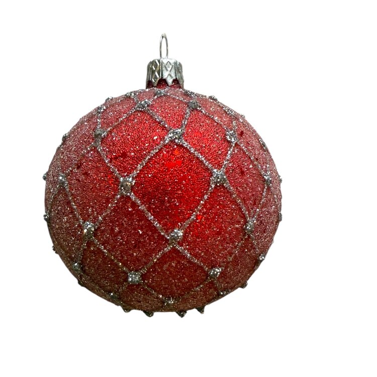 Kerstbal Filigrain Rood