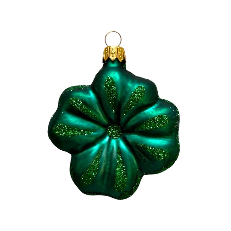 Kerstbal Klavertje Vier Donkergroen