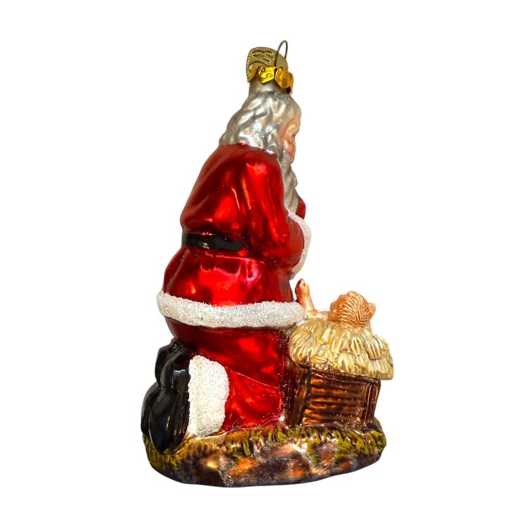 Kerstbal Kerststalletje met Santa