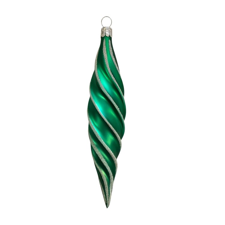 Christmas Decoration Icicle Green Swirl