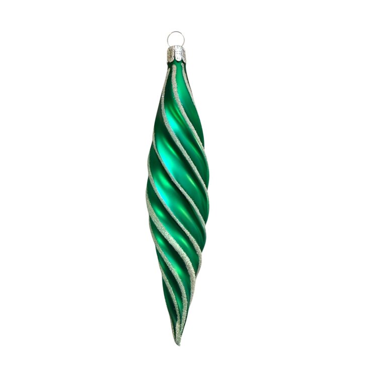 Christmas Decoration Icicle Green Swirl