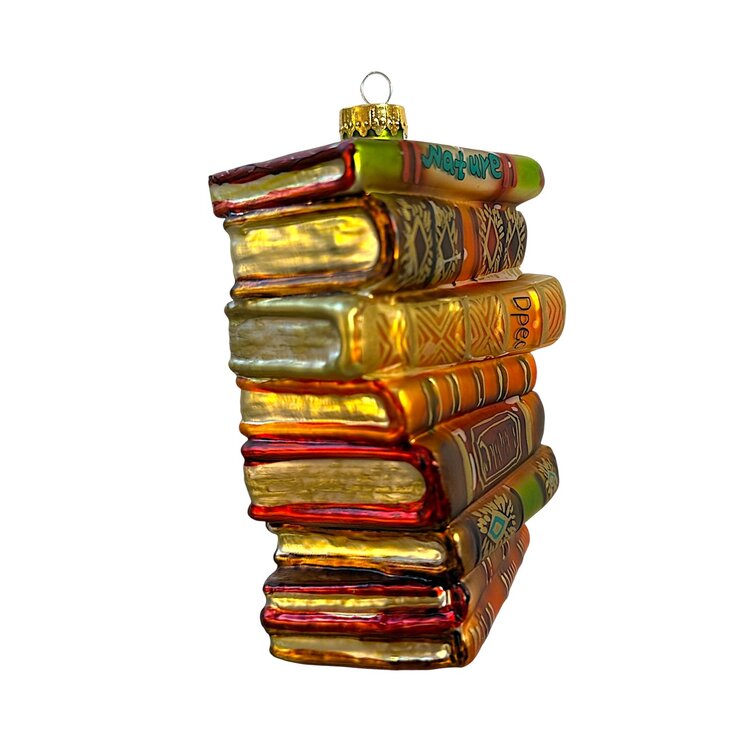 Christmas Ornament Stack of Books