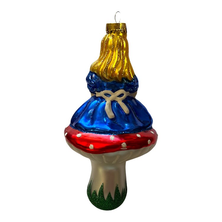 Christmas Ornament Alice on a Mushroom