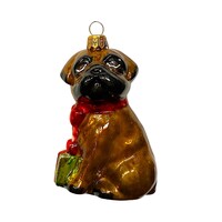 Kerstbal Bulldog Donkerbruin