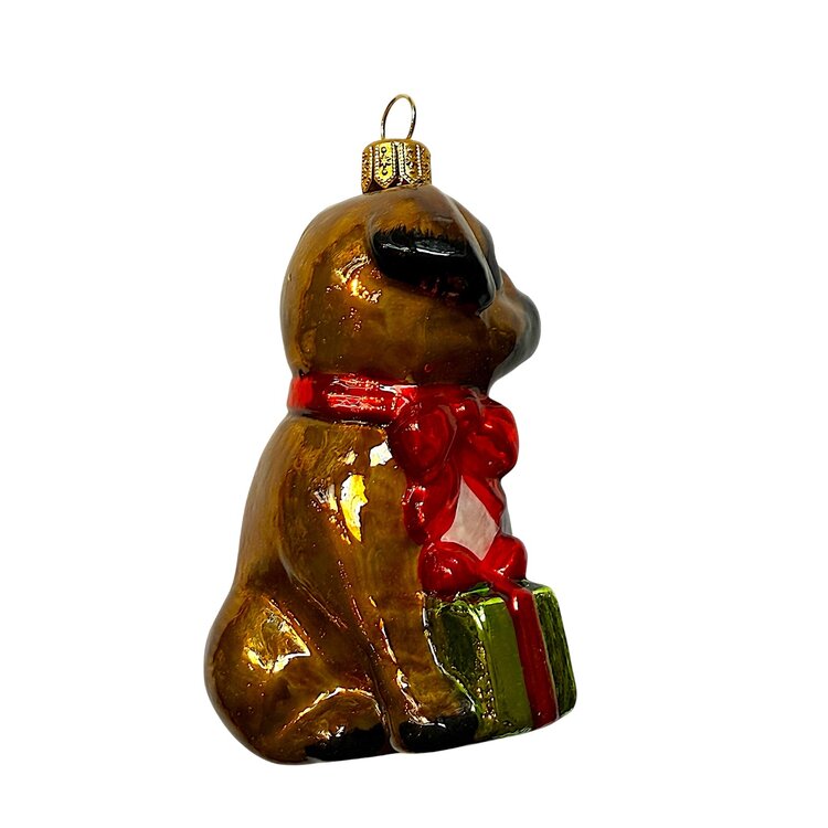 Christmas Decoration Bulldog Dark Brown