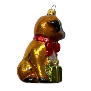 Kerstbal Bulldog Lichtbruin