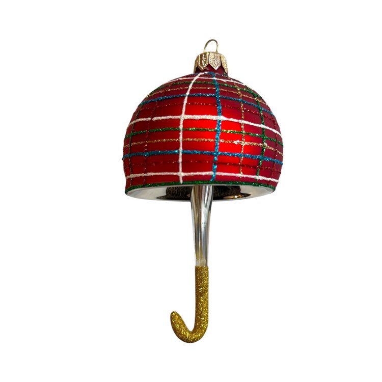 Christmas Ornament Striped Umbrella